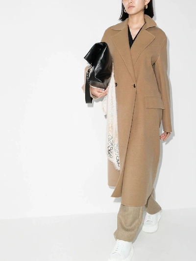 Shop Jil Sander Brown Newman Double-breasted Cashmere Coat