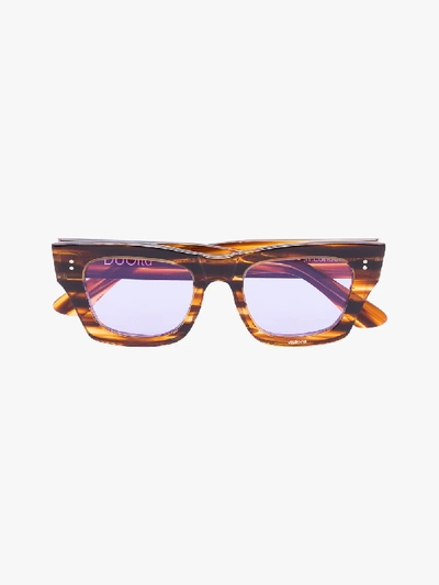 Shop Natasha Zinko Brown Tortoiseshell Square Frame Sunglasses
