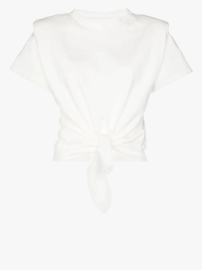 Shop Isabel Marant Belita Tie Waist T-shirt In White