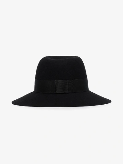 Shop Maison Michel Black Virginie Fedora Hat