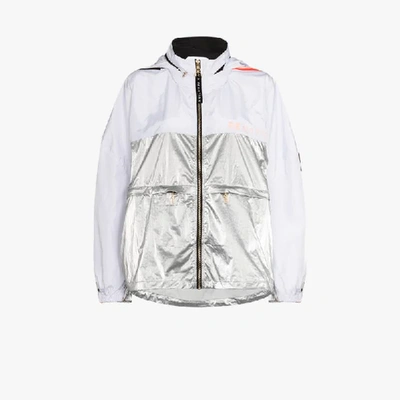 Shop P.e Nation Side Runner Two Tone Hooded Jacket In Grey