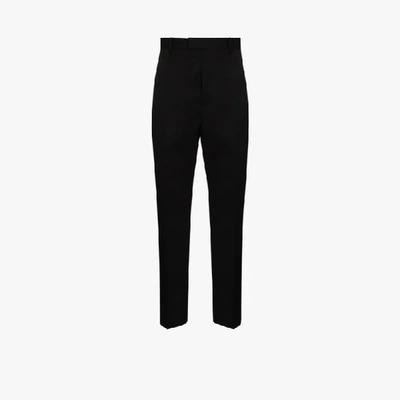 Shop Bottega Veneta Slim Leg Wool Trousers In Black
