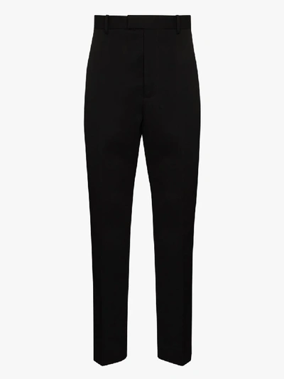 Shop Bottega Veneta Slim Leg Wool Trousers In Black