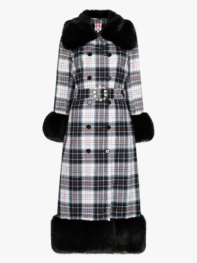 Shop Shrimps Black River Double-breasted Checked Coat