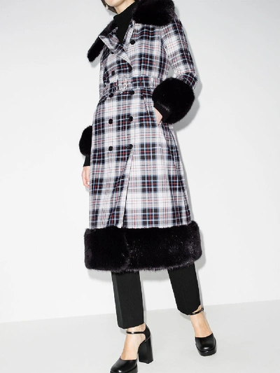 Shop Shrimps Black River Double-breasted Checked Coat