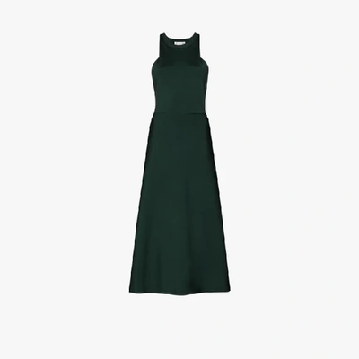 Shop Victoria Beckham Racerback Midi Dress In Green