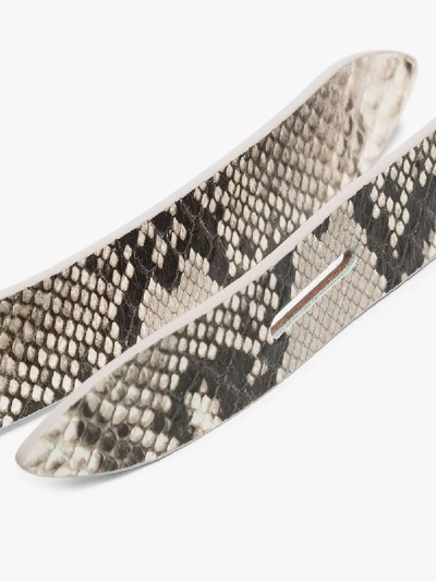 Shop Isabel Marant Green Snake Effect Leather Belt