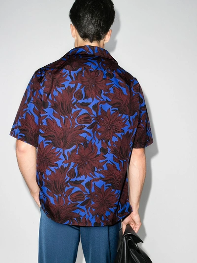 Shop Prada Brown Sunflower Print Cotton Shirt