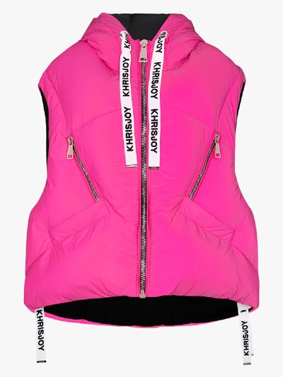 Shop Khrisjoy Kh Sleeveless Puffer Jacket In Pink