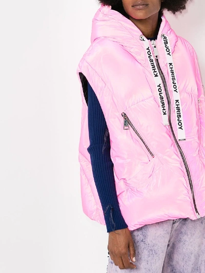 Shop Khrisjoy Kh Sleeveless Puffer Jacket In Pink