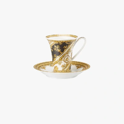 Shop Versace Multicoloured I Love Baroque Porcelain Cup And Saucer Set In Yellow