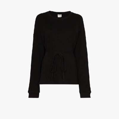 Shop Baserange Black Shaw Belted Sweatshirt