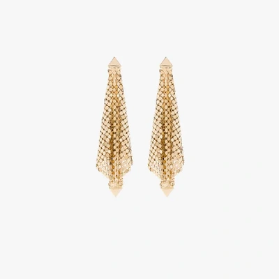 Shop Paco Rabanne Gold Tone Flexible Chain Mail Drape Earrings