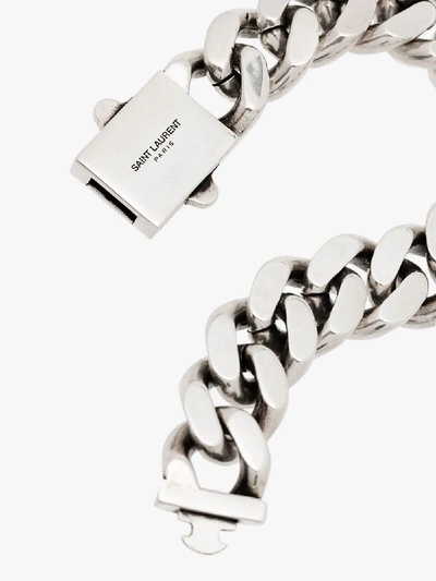Shop Saint Laurent Silver-tone Curb Chain Bracelet