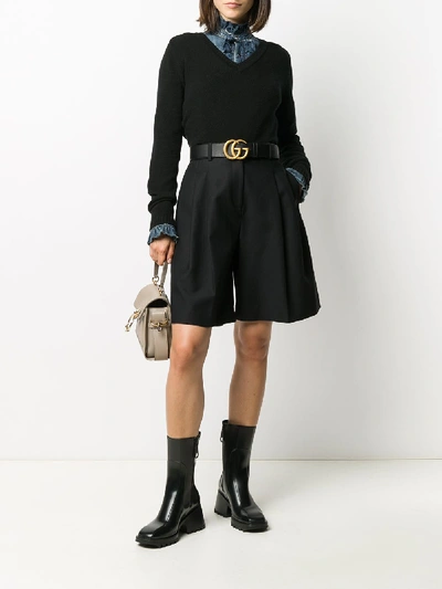 Shop Gucci Cashmere V-necked Top In Black