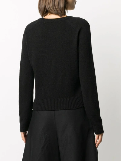 Shop Gucci Cashmere V-necked Top In Black