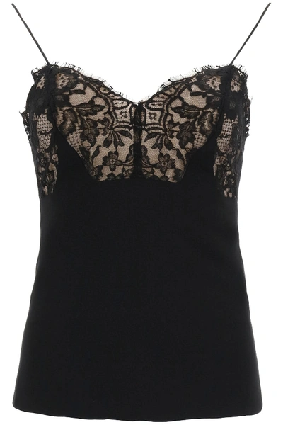Shop Alexander Mcqueen Top With Lace In Black (black)