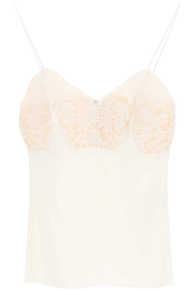 Shop Alexander Mcqueen Top With Lace In Soft White (white)