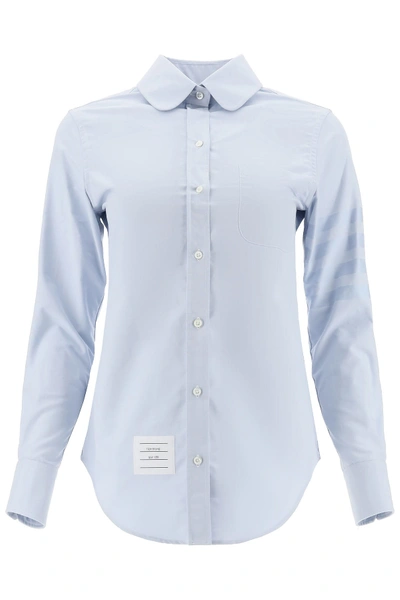 Shop Thom Browne 4-bar Cotton Shirt In Light Blue (light Blue)