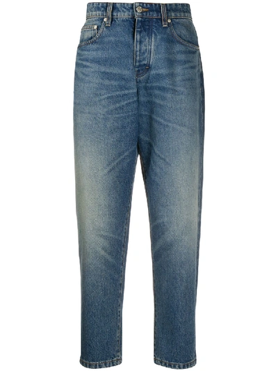 Shop Ami Alexandre Mattiussi Cropped Straight-leg Jeans In Blue