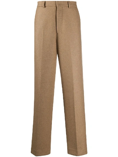 Shop Ami Alexandre Mattiussi Wide Fit Tailored Trousers In Neutrals