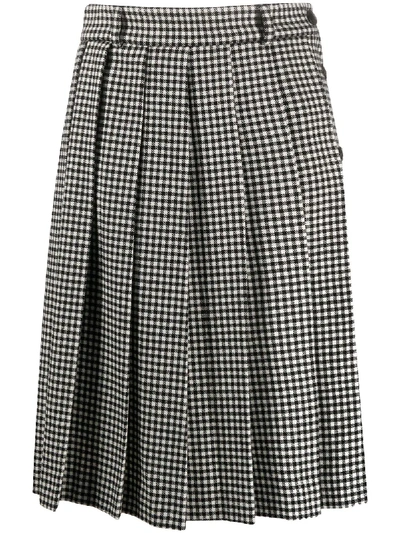 Shop Ami Alexandre Mattiussi Buttoned Pleated Skirt In Black