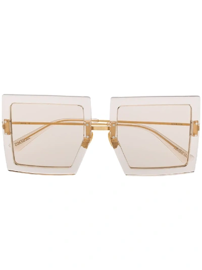 Shop Jacquemus Square-frame Sunglasses In Neutrals