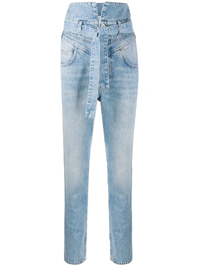 Shop Attico High-waisted Slim-fit Jeans In Blue