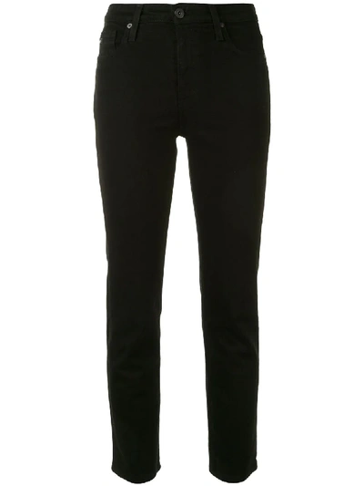 Shop Ag Isabelle High-waist Cropped Jeans In Black