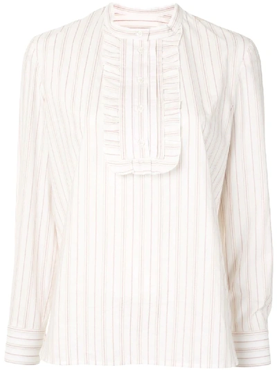 Shop Apc Madeline Jacquard Stripe Blouse In White
