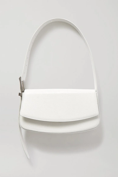 Shop Balenciaga Lizard-effect Leather Shoulder Bag In White