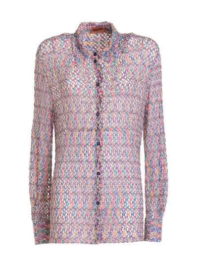 Shop Missoni Knitted Shirt In Multicolour