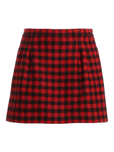 Shop Red Valentino Country Vichy Divided Skirt In Red