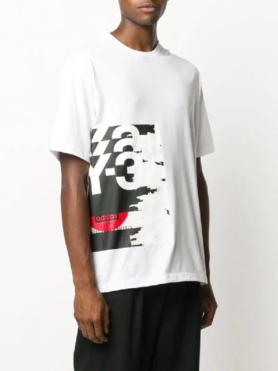 Shop Y-3 Layered Motif Logo Print T-shirt In White