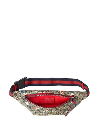 Shop Gucci Gg Space Print Belt Bag In Neutrals ,red