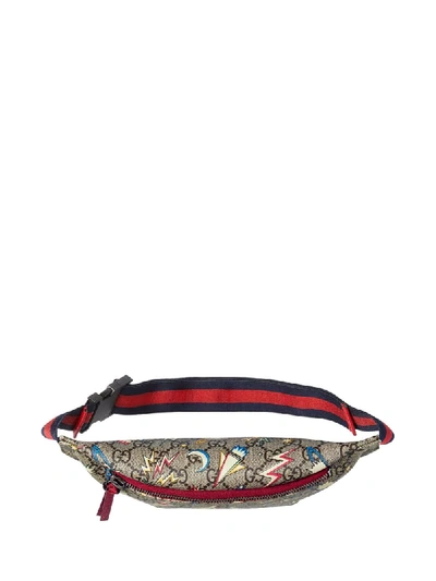 Shop Gucci Gg Space Print Belt Bag In Neutrals ,red