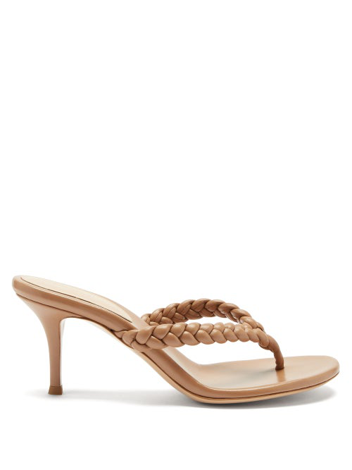 gianvito rossi braided metallic leather sandals