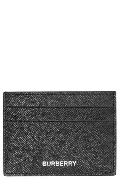 Shop Burberry Grained Leather Card Case In Black