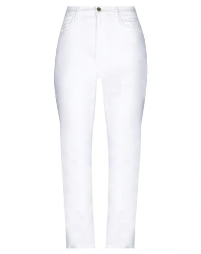 Frame Woman Pants White Size 27 Cotton, Recycled Cotton, Polyester In White