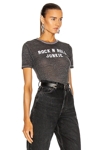 Shop R13 Rock N Roll Junkie Skate Tee In Heather Grey