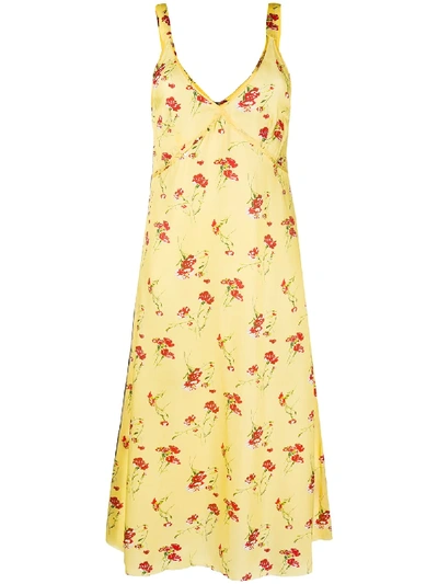 Shop R13 Floral Print Dress In Yellow