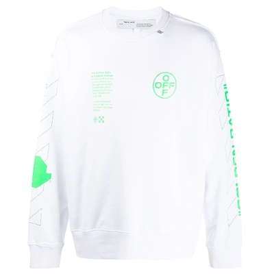 Pre-owned Off-white Arch Shapes Incompiuto Sweatshirt White/brilliant Green