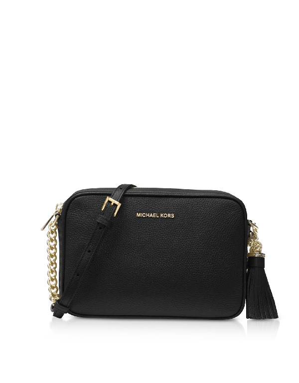 michael kors ginny leather crossbody black