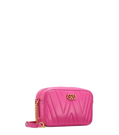 Shop Stuart Weitzman The Reana Quilted In Peonia Hot Pink Smooth Nappa
