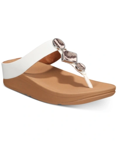 Shop Fitflop Women's Leia Leather Toe-thongs Sandal Women's Shoes In White