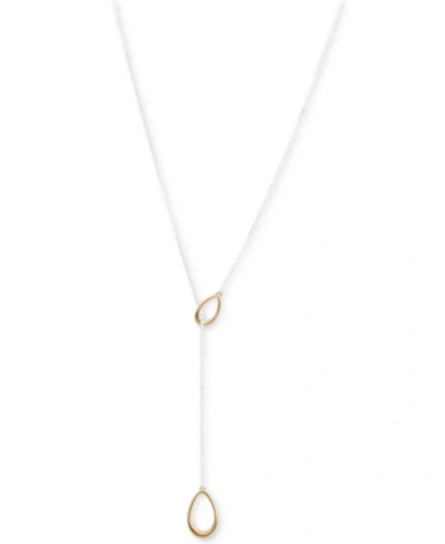 Shop Lucky Brand Two-tone Teardrop 28" Lariat Necklace