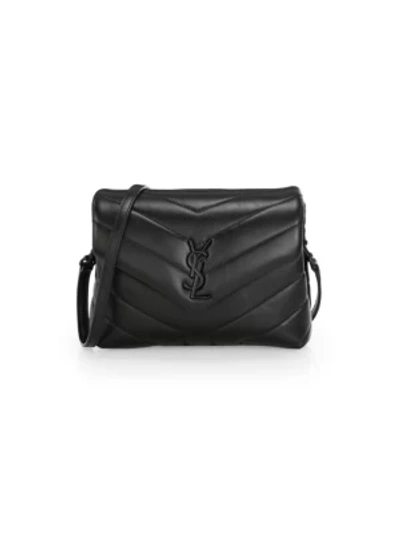 Shop Saint Laurent Women's Mini Loulou Matelassé Leather Crossbody Bag In Black