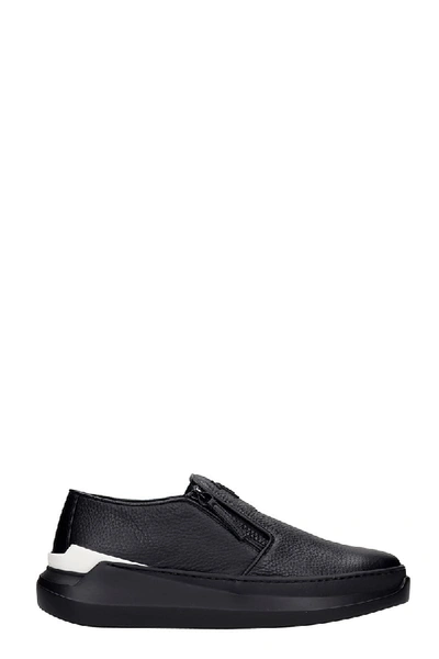 Shop Giuseppe Zanotti Slip On Sneakers In Black Leather