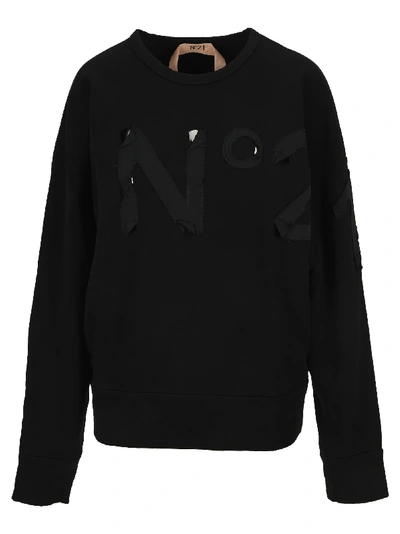 Shop N°21 N21 Logo Patch Sweatshirt In Black