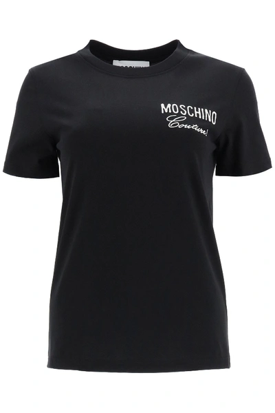 Shop Moschino Couture! Print T-shirt In Fantasia Nero (black)